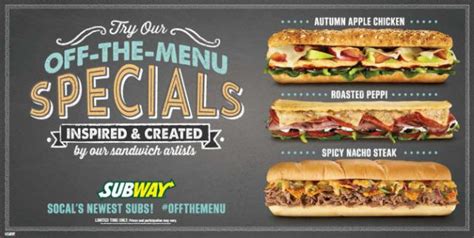 Subway Tests "Off-The-Menu Specials"