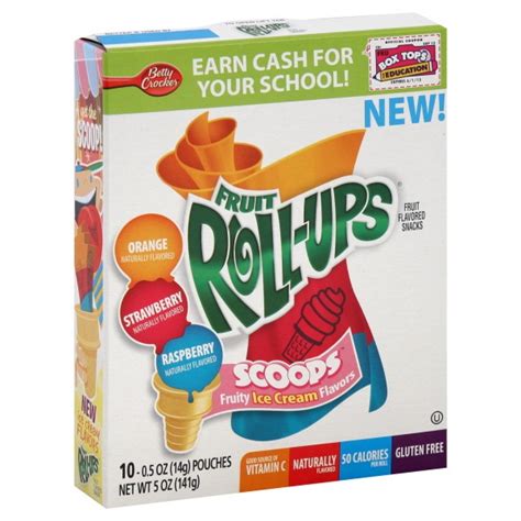 Betty Crocker Fruit Roll-Ups Scoops Fruity Ice Cream Flavors - 10 ct