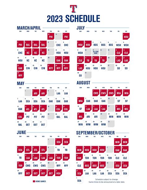 2023 Texas Rangers regular-season schedule released: Opening day vs ...