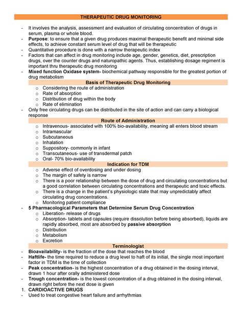 Therapeutic-DRUG- Monitoring - THERAPEUTIC DRUG MONITORING It involves ...
