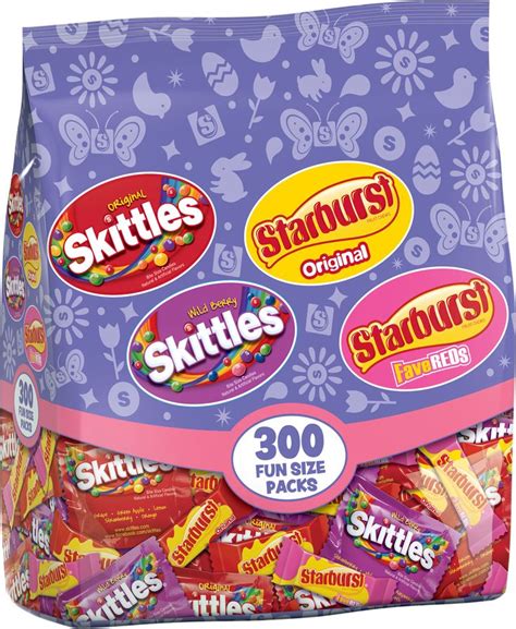 SKITTLES Original, SKITTLES Wild Berry, STARBURST Originals & STARBURST FaveREDS Fun Size Easter ...