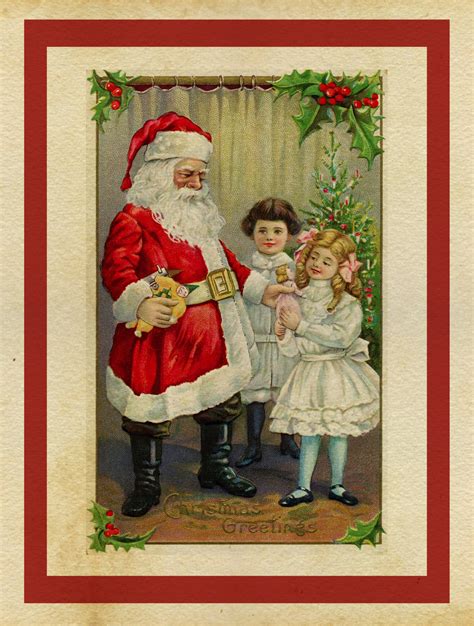 Christmas Card Vintage Santa Free Stock Photo - Public Domain Pictures