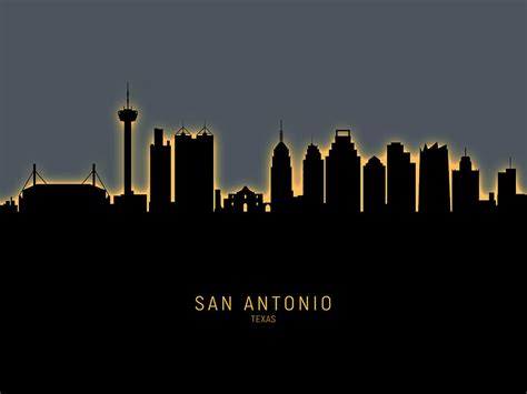 San Antonio Texas Skyline Digital Art by Michael Tompsett - Pixels