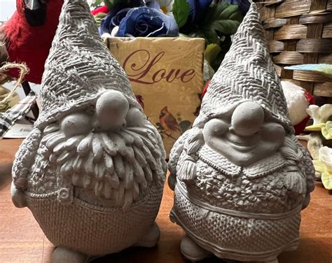 Concrete Garden Gnomes, Buy the Set or Individually, Man and Woman ...