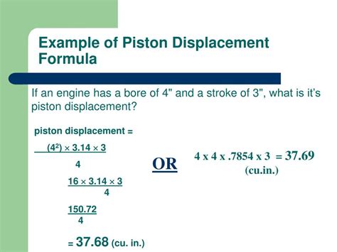 Total Engine Displacement Formula