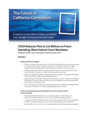 Fillable Online cdcr ca CDCR Releases Plan to Cut Billions in Prison ...