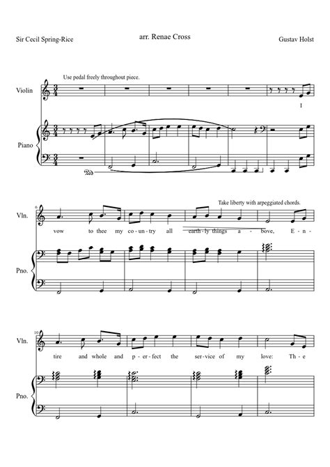 I Vow to Thee, My Country Sheet music for Piano, Violin (Solo ...