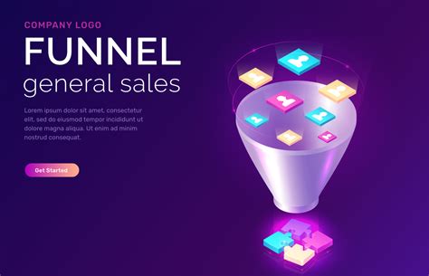 Sales funnel, isometric concept illustration 21795283 Vector Art at ...