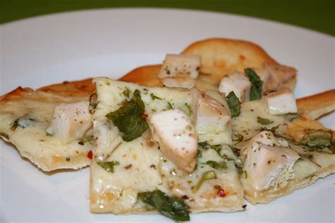 White Pizza with Chicken and Spinach