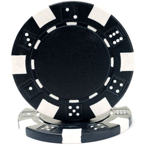 25 Black Striped Dice Poker Chips | CPSD-BLACK*25 | Poker Chip Mania