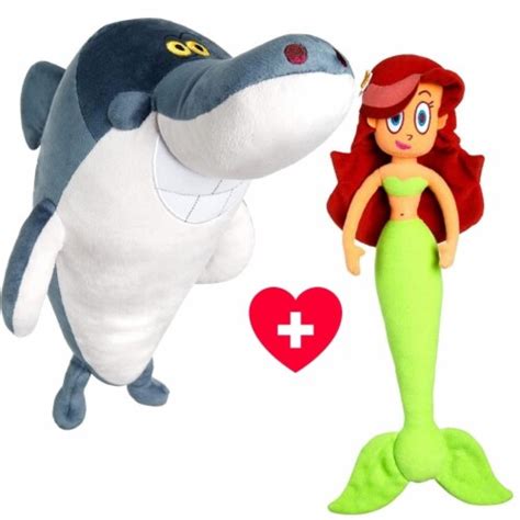 Zig and Sharko Marina Mermaid & Sharko White Shark Plush Doll Set TV Series Mighty Mojo, 1 unit ...