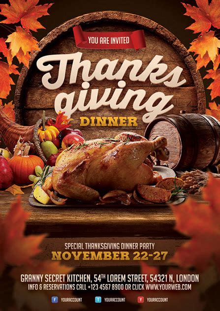 Thanksgiving Dinner Flyer :: Behance