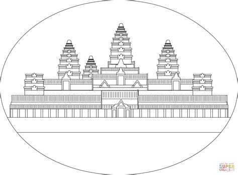 Dibujo de Angkor Wat para colorear | Dibujos para colorear imprimir gratis