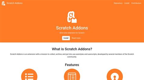 Scratch Addons website prototype