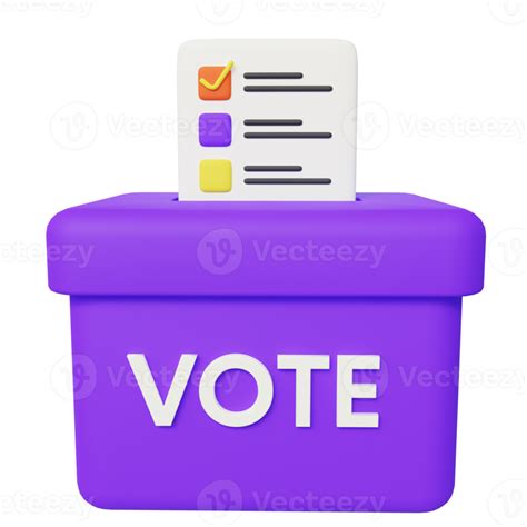 Election box with ballot 3d illustration 17217738 PNG