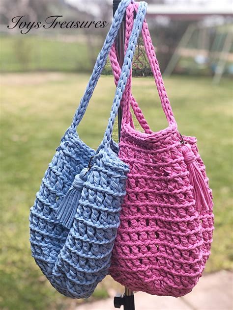 Crochet Pattern Beach Bag PDF T-shirt Yarn Bag Market | Etsy