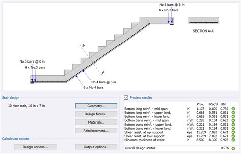 RC stair design (ACI318), Precast concrete stair design (ACI318 ...