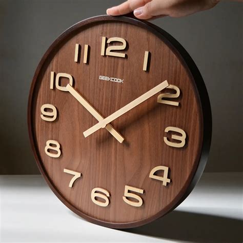 Large Digital Wall Clock Simple Modern Design Wooden Clocks Bamboo Watch 3D Decorative Hanging ...