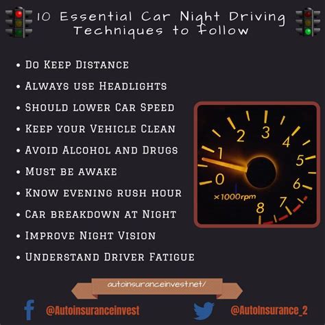 Essential car night driving techniques to follow | Safe driving tips, Night driving, Driving