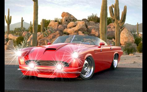 HD 1955 Ford Thunderbird Custom Ii Vizualtech Retro Hot Rod Rods Lowrider Supercar Gd Wide ...