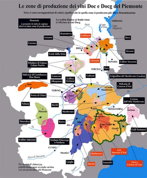 Piedmont Region Wine Map • mappery