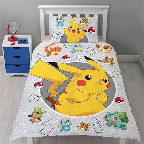 Pokemon Go Panel Single Bed Duvet Quilt Cover Set 5055285403744