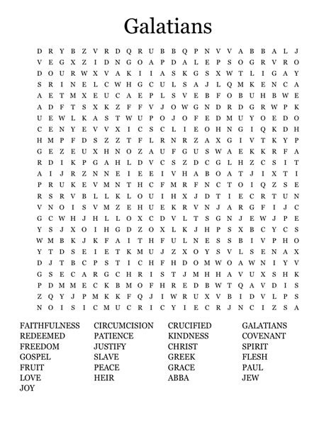 Galatians Word Search - WordMint