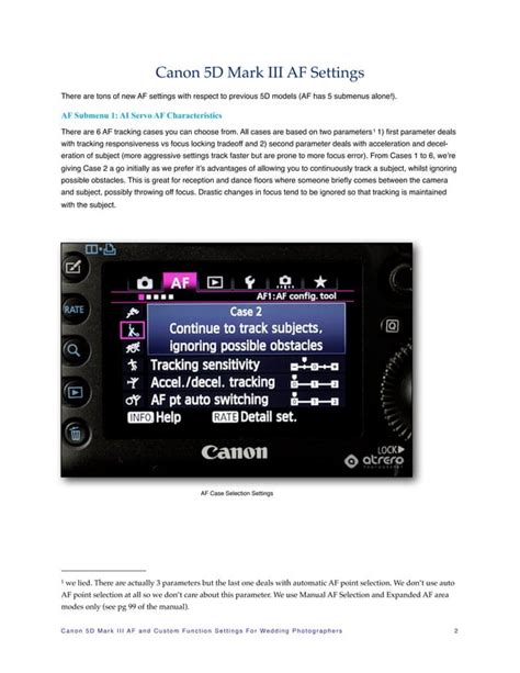 Canon EOS 5D Mark III AF and Custom Function Settings for Wedding Photographers