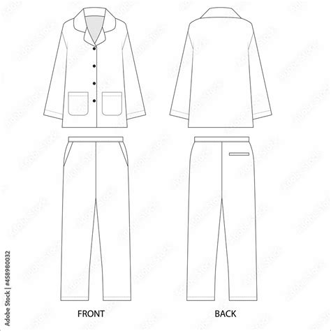 illustration of a set of clothes pants and shirt. Sleepwear design ...