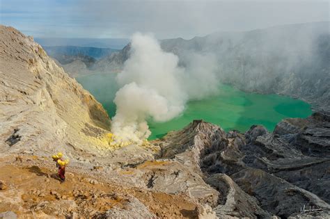 The Kawah Ijen acid lake volcano, Indonesia