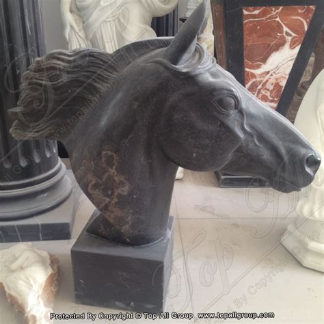 China Black Marble Horse Head Sculpture TAAS-003 Manufacturer and ...