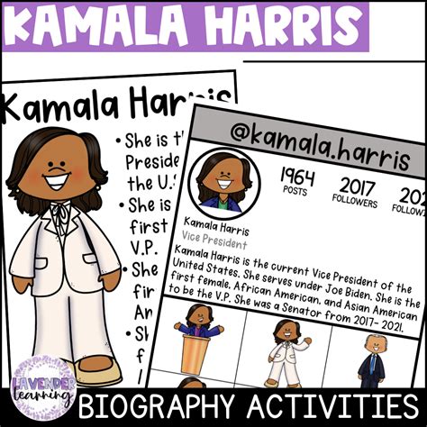 Kamala Harris Biography Activities, Flip Book, & Report - Women's ...