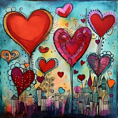 Valentine Doodle Heart Paper Free Stock Photo - Public Domain Pictures