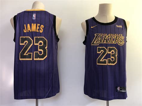 New Lakers 23 Lebron James Purple 2018-19 City Edition Nike Swingman ...