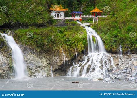 Eternal Spring SHRINE, Taroko National Park, Taiwan Editorial Stock Image - Image of cloudy ...