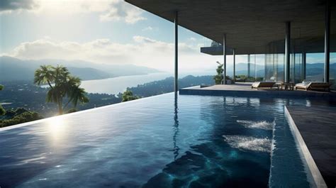 Premium AI Image | A photo of a spa's infinity pool with a view