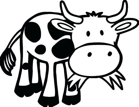 Funny Cow Eating Grass Coloring Page - Free Printable Coloring Pages for Kids