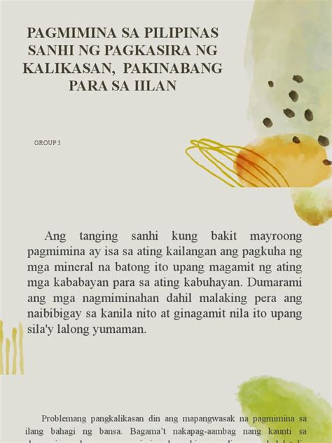 Pagmimina Sa Pilipinas Sanhi NG Pagkasira NG Kalikasan, Pakinabang para ...