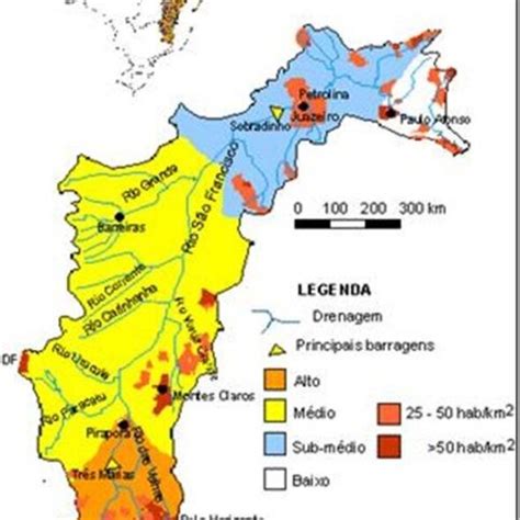 Location of the São Francisco River basin, physiographic regions, dams... | Download Scientific ...