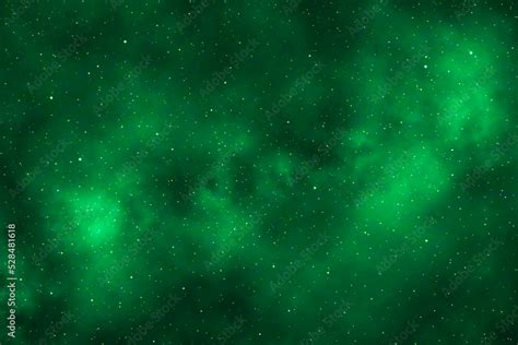 Green galaxy space background. Starry night sky background. Night sky with stars. Stock ...