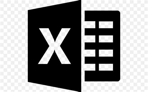 Microsoft Excel, PNG, 512x512px, Microsoft Excel, Area, Black, Black And White, Brand Download Free