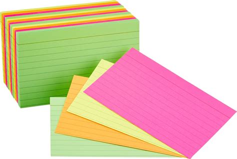 Buy Amazon Basics Ruled Index Flash Cards, Assorted Neon Colored, 3x5 ...