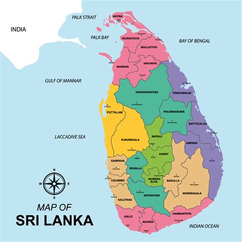 Sri lanka Map With District Name 21251104 Vector Art at Vecteezy