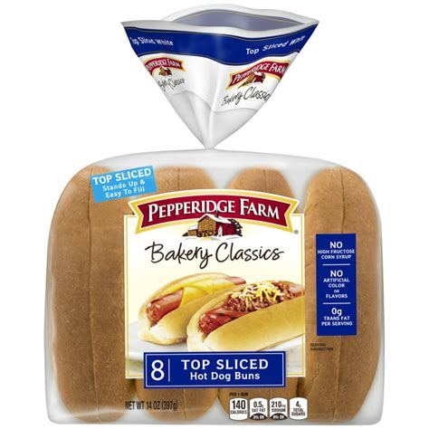 Pepperidge Farm Bakery Classics Top Sliced White Hot Dog Buns, 8-Count ...