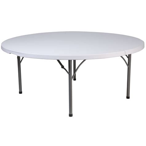 Flash Furniture 5.89-Foot Round Granite White Plastic Folding Table - Walmart.com