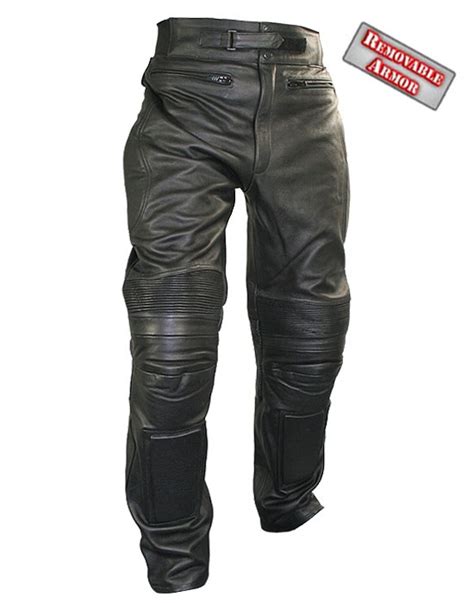 Men's Armored Leather Motorcycle Racing Pants