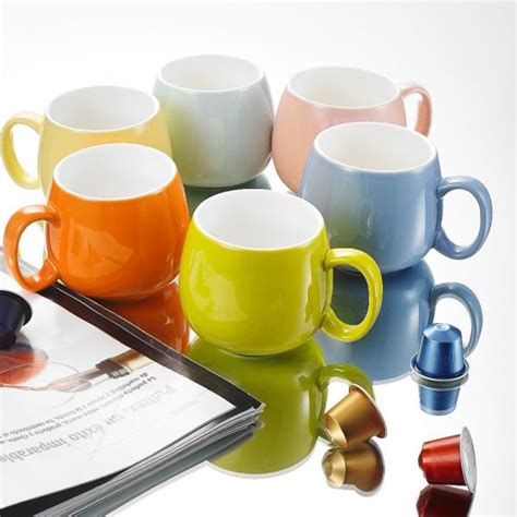 Solid Colored Ceramic Porcelain Drinkware Set 6- Piece - Online ...