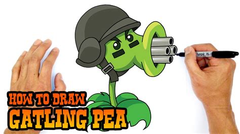 How to Draw Plants vs Zombies - Gatling Pea