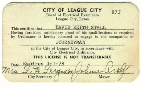 Journeyman Electrician's License, League City, TX | A City o… | Flickr