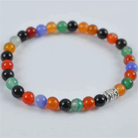 Mixed Carnelian Beads Tibetan Silver Bracelet Stretch Jewelry G609|bracelet stretch|silver ...